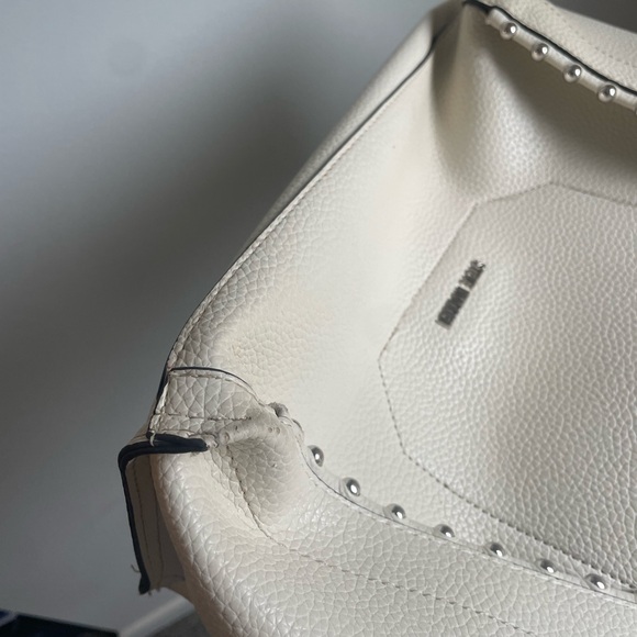 Steve Madden cream tote with silver studs and matching clutch - Picture 7 of 10